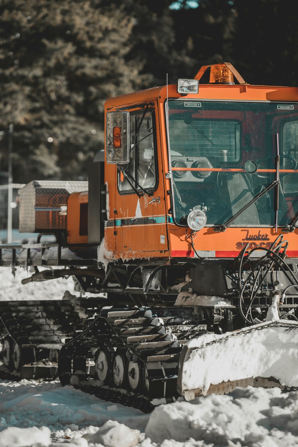 orange and gray heavy equipment