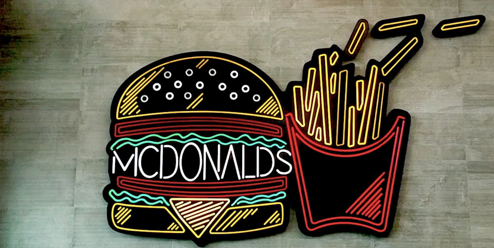 McDonald's fries and burger LED signs