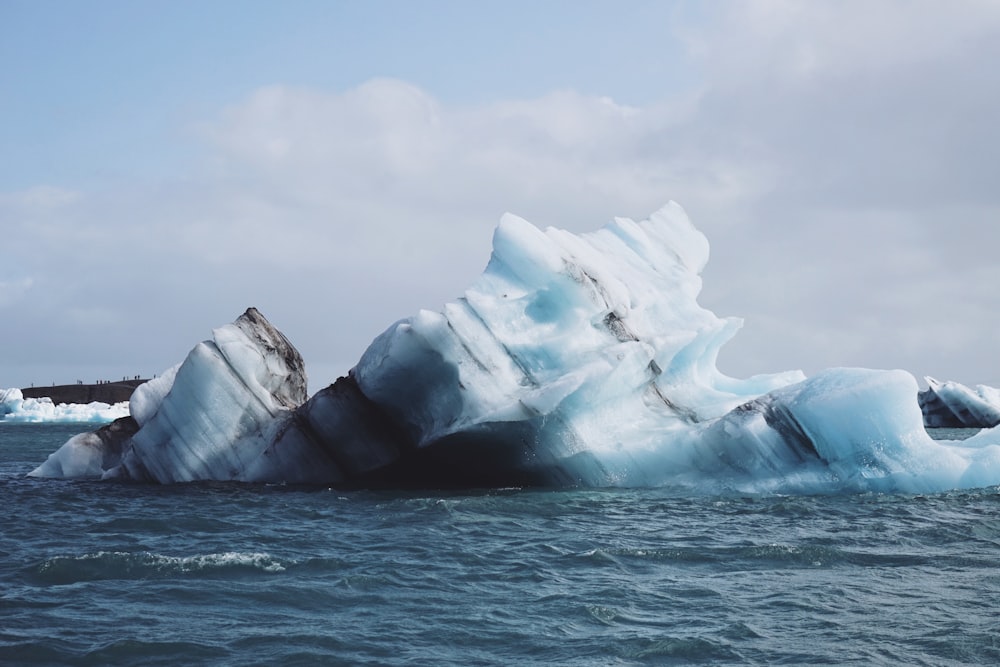 selective focus photography of iceberg