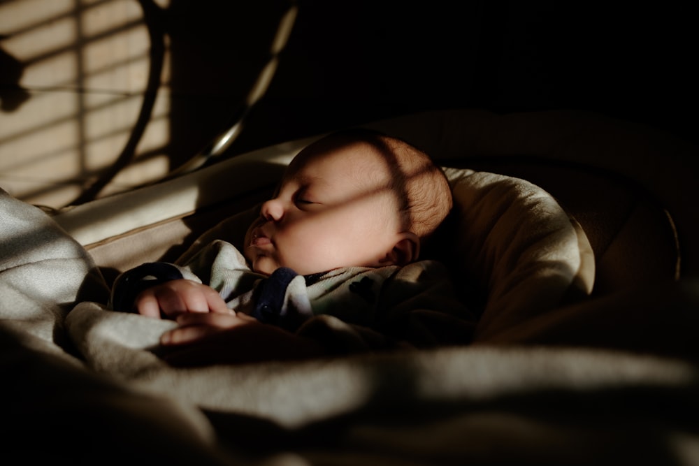 sleeping baby on stroller