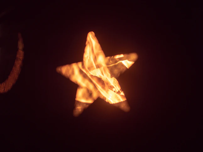 lighted orange star night lamp