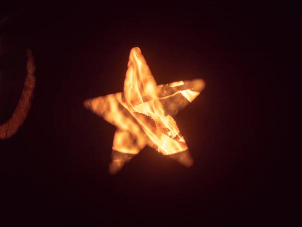 lighted orange star night lamp