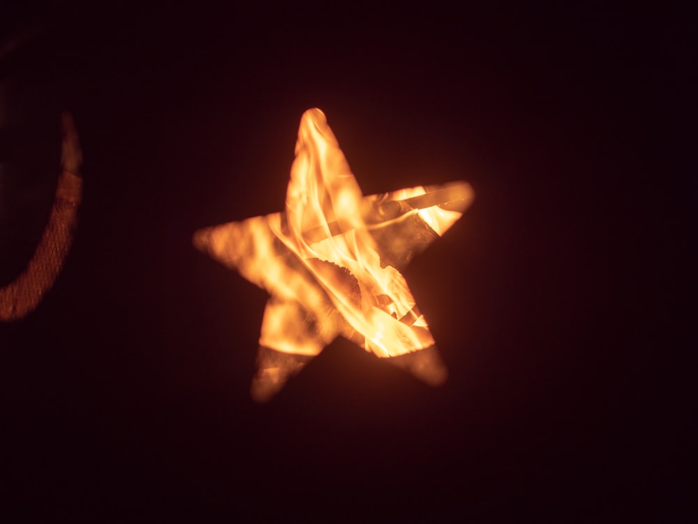 lighted orange star night lamp