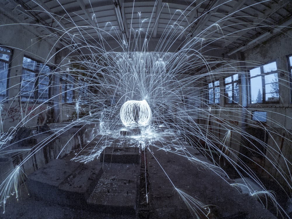 time-lapse photograph of light