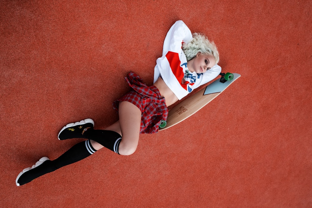 woman lying on floor