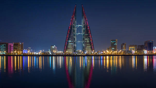 buildings at night