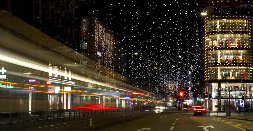 time lapse photo of city