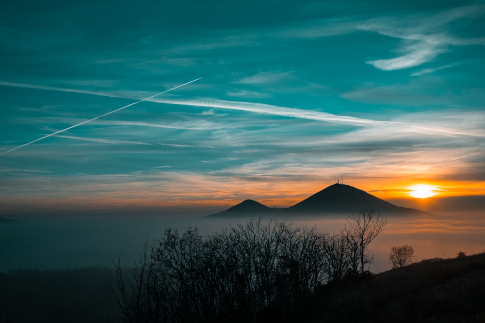 green trees across mountain