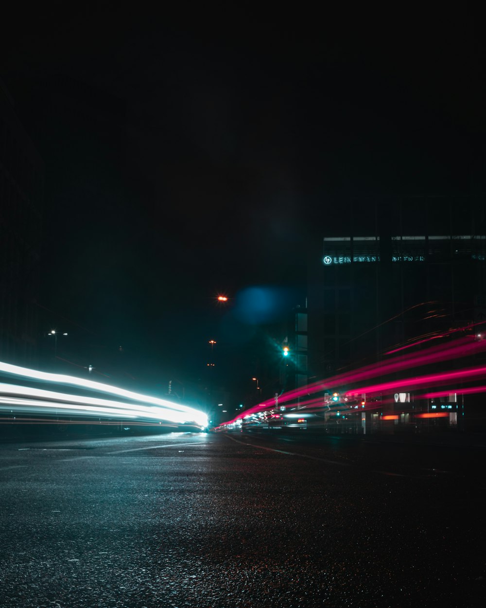 timelapse red and white taillight during night