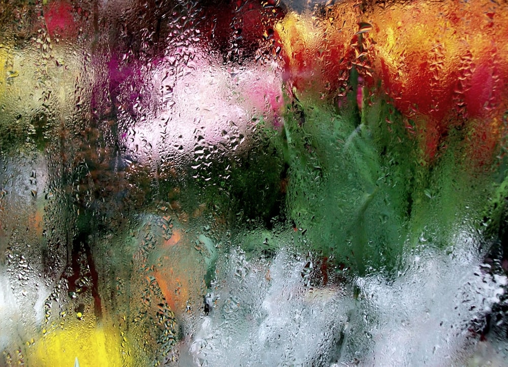 Peinture multicolore avec miroir humide