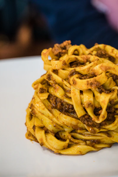 pesto pasta with ground meat