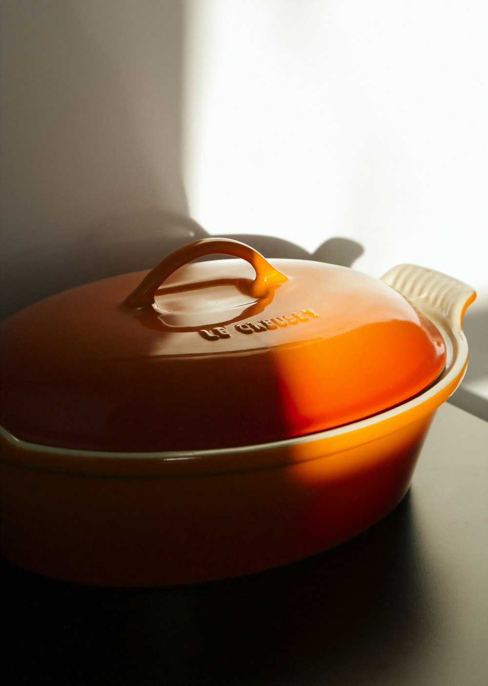 orange casserole dish