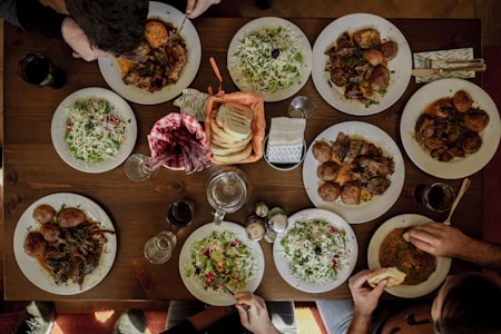 Indian family dining together