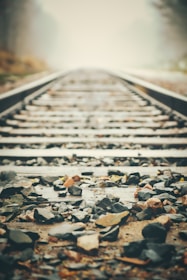stones on train rails