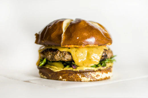 Mushroom and Swiss veggie smash burger