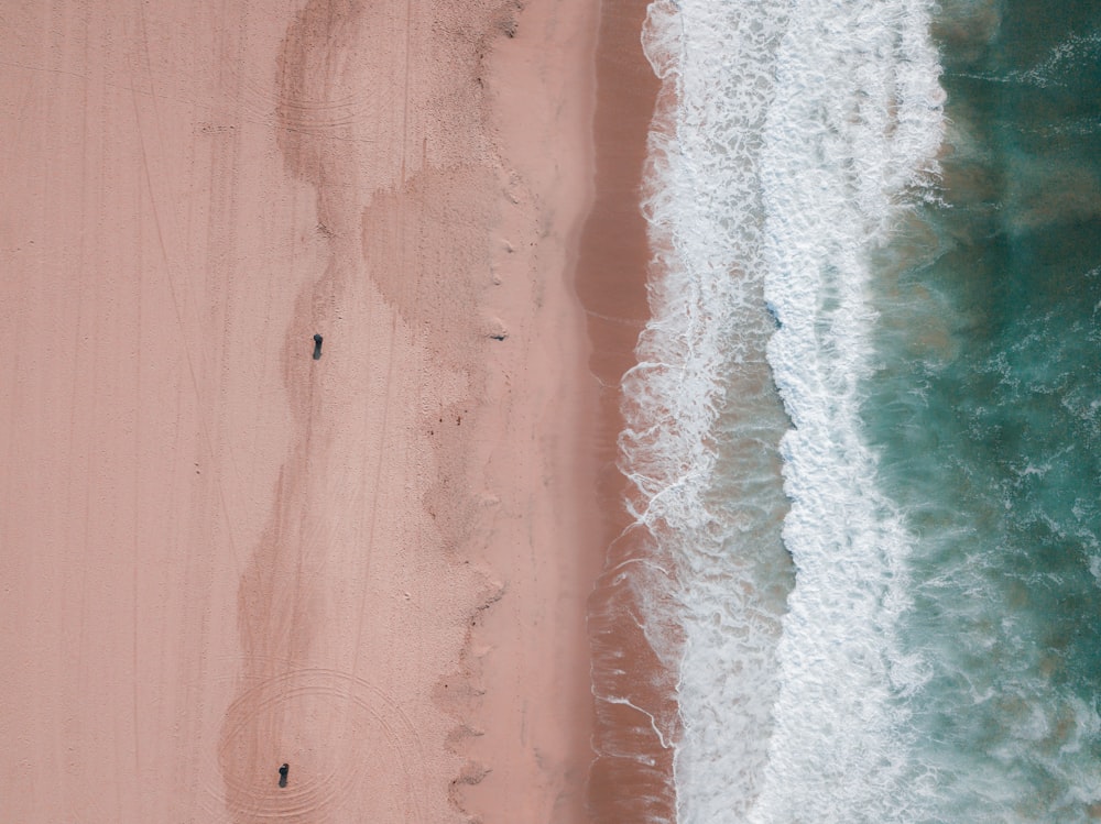 aerial seashore ocean waves