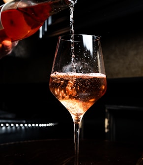 liquor pours in wine glass