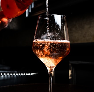 liquor pours in wine glass