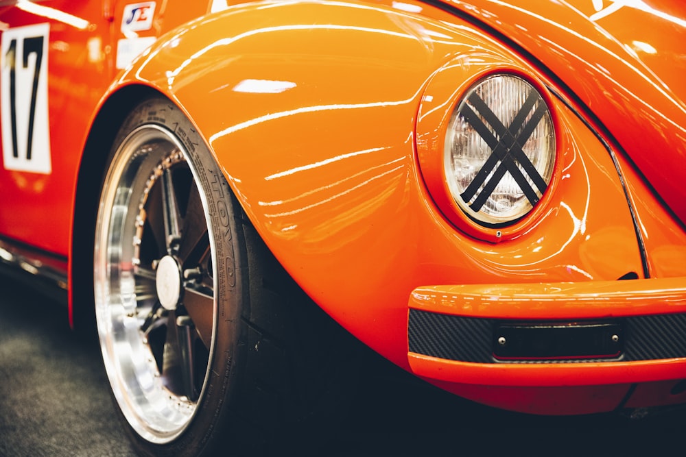 orange Volkswagen Beetle