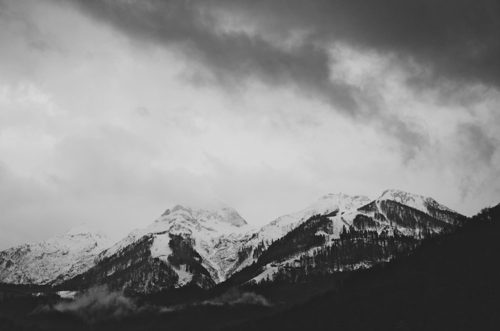 snowcapped mountain ranges