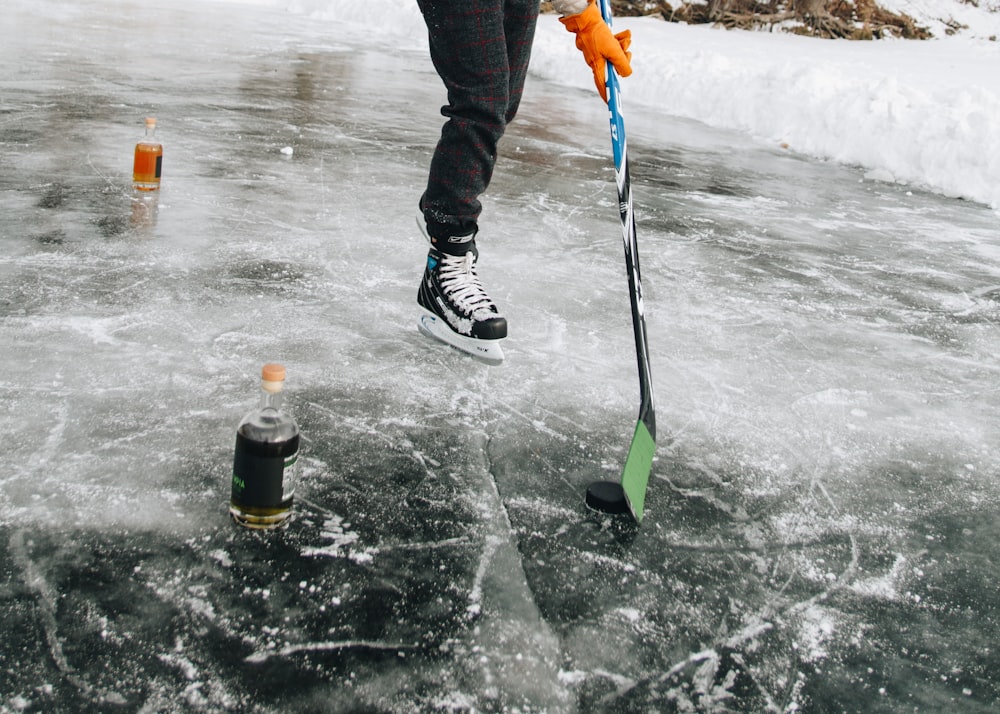 person playing ice hockey