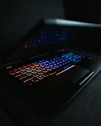 black laptop computer