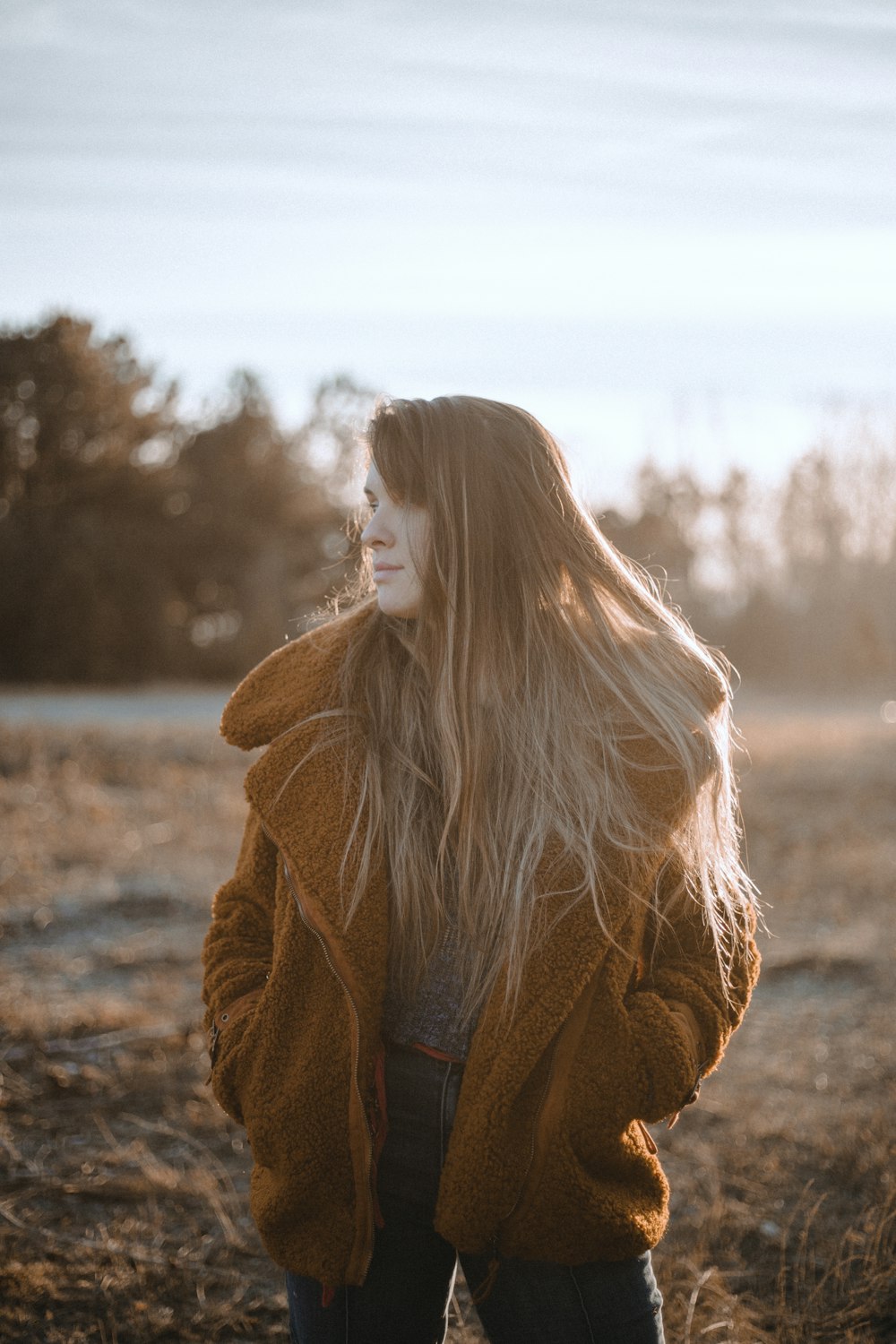 woman looking towards left