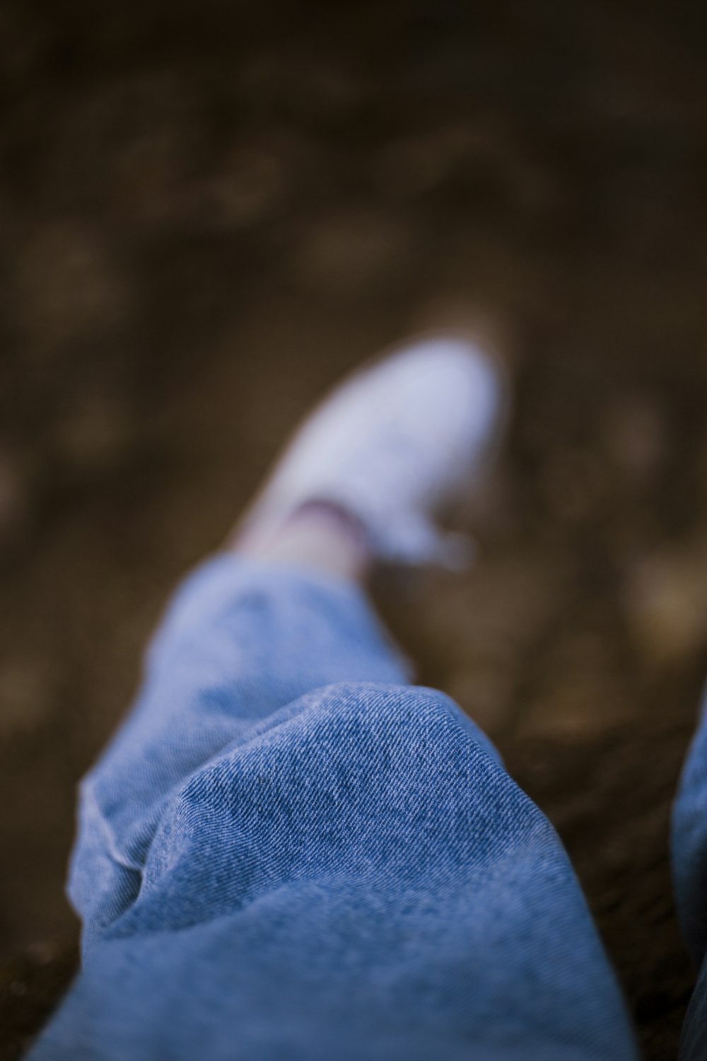 person wearing blue pants