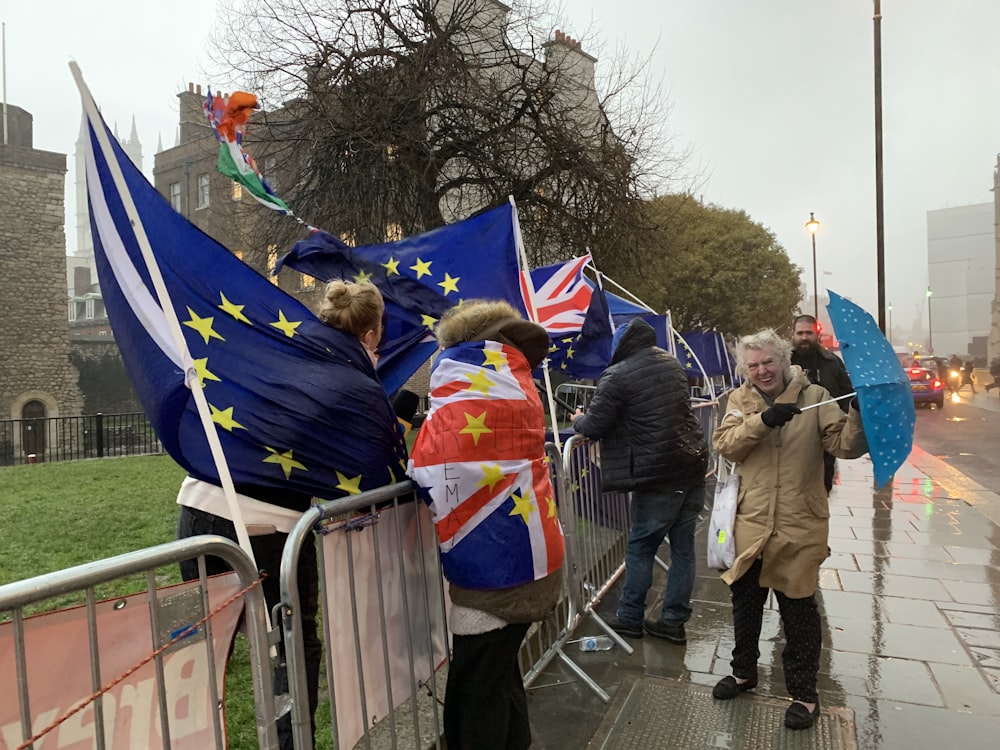 people holding flags