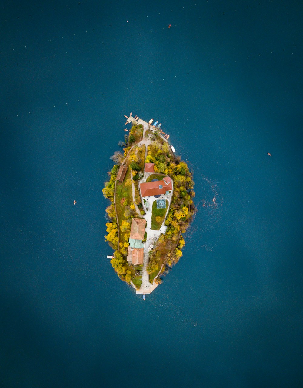 aerial view of island