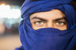 person's face covered