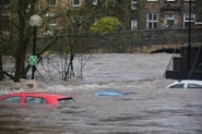 car on body of water