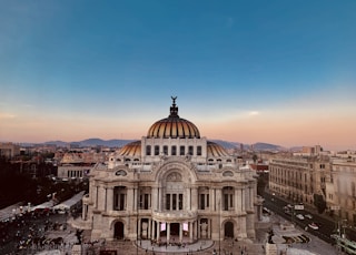 aerial photo of dome building under blue sky at daytime