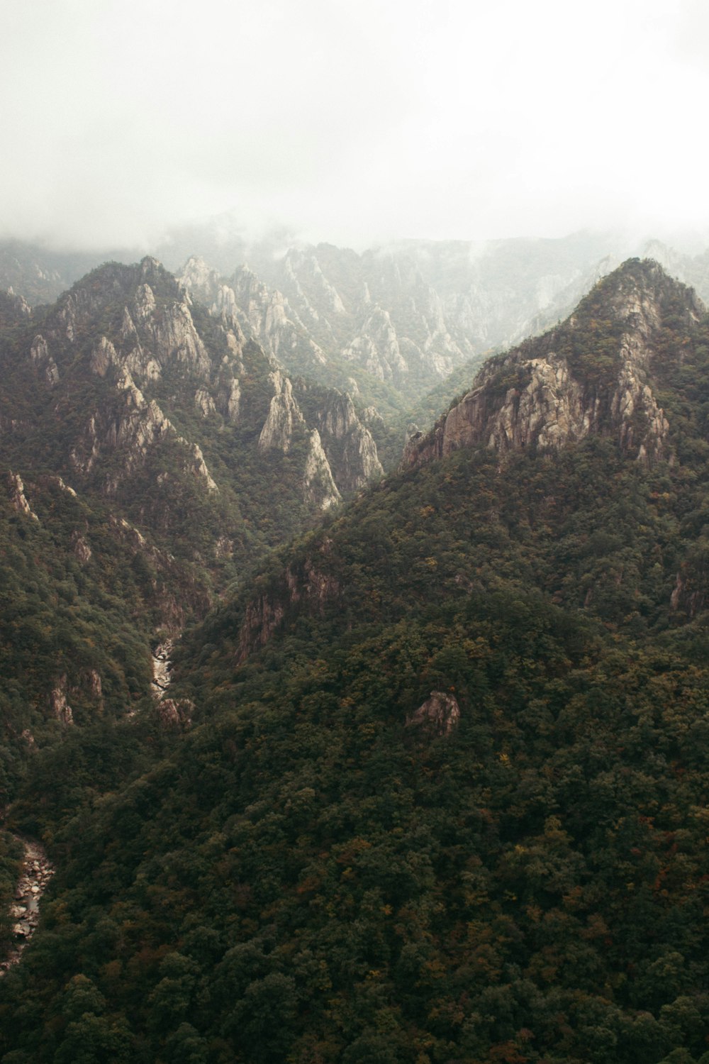 mist mountain during daytime