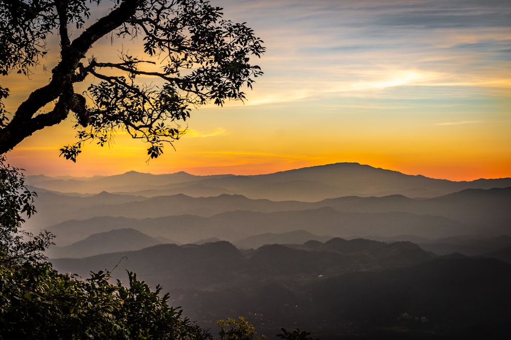 silhouette de la chaîne de montagnes