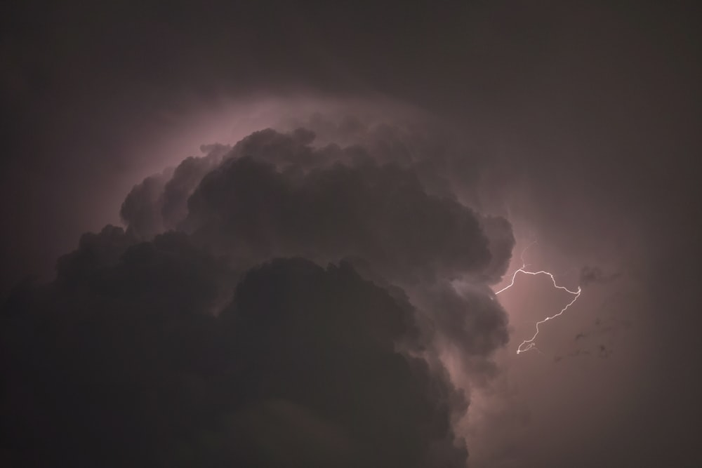 low angle photography of clouds and thunder