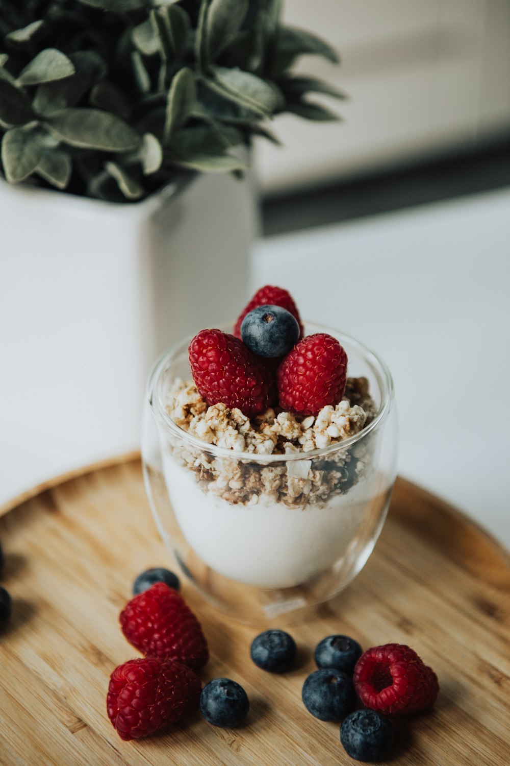 blueberries and raspberries