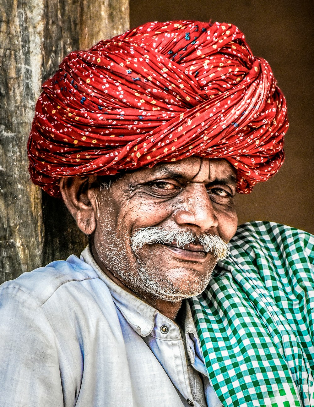 man wearing red turban