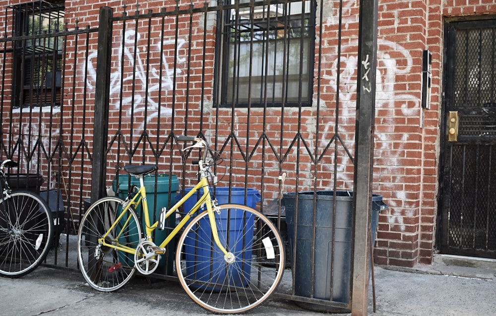 yellow and black bicycle