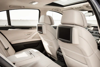 white vehicle backseat