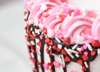 pink icy cake