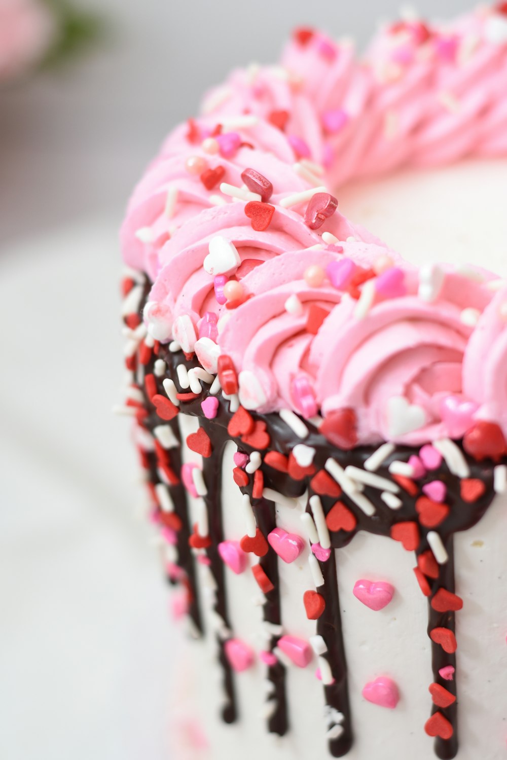 pink icy cake