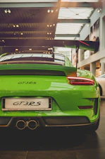 green GT3RS sports car