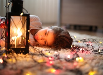 A child playing safely on a sanitized floor illuminated by Clairlite’s gentle glow.