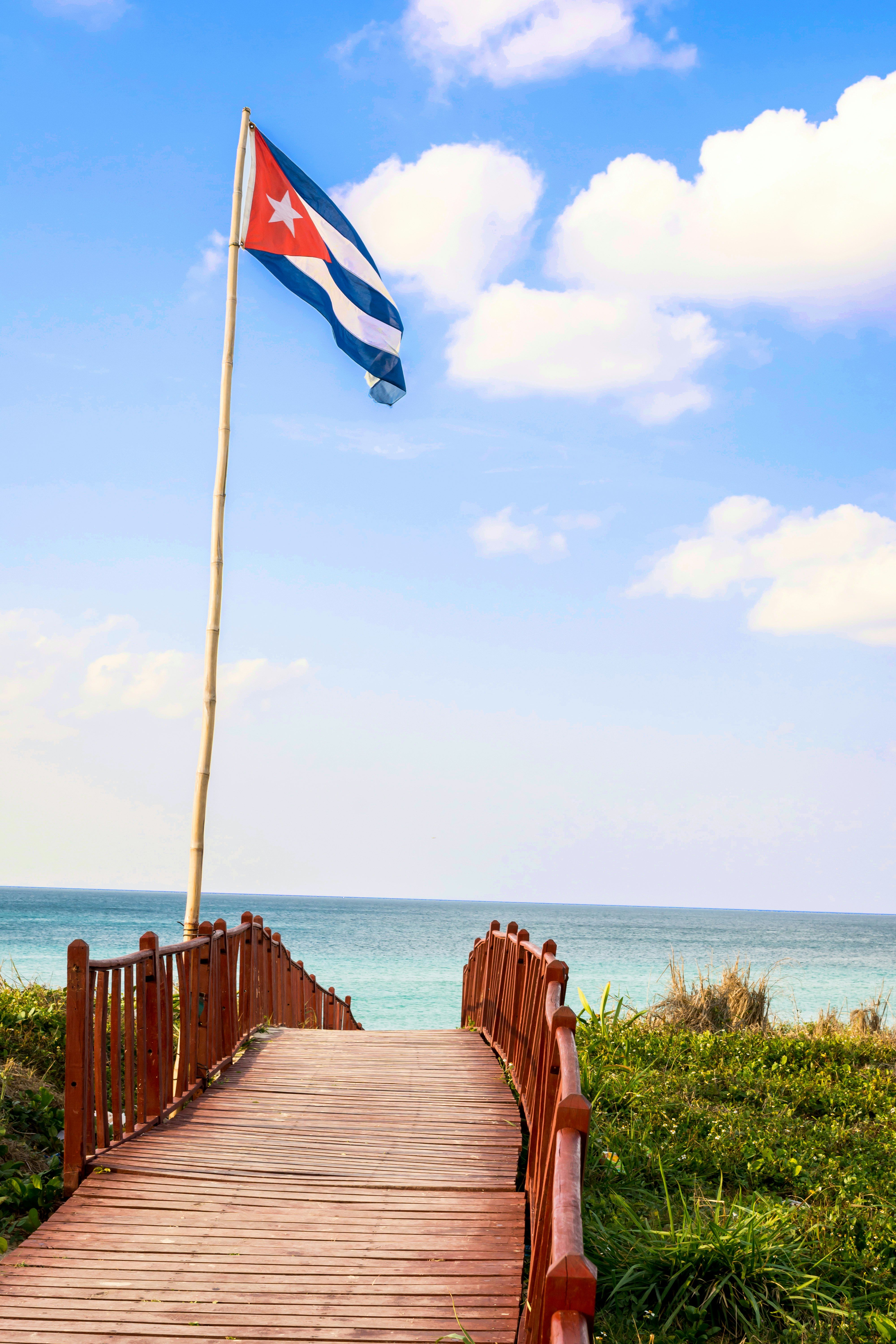 brown wooden fence near body of water during daytime