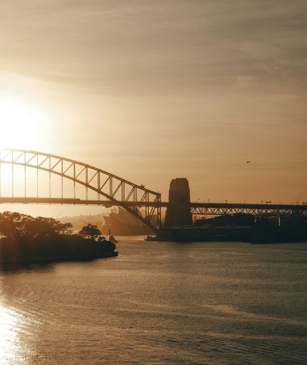 arch bridge during golden hour