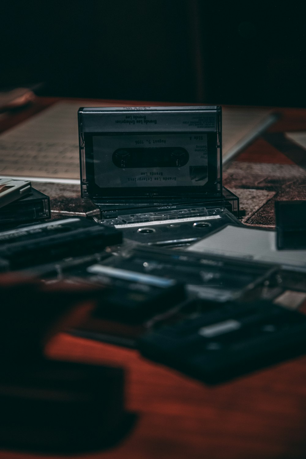 cassette tapes lot on floor