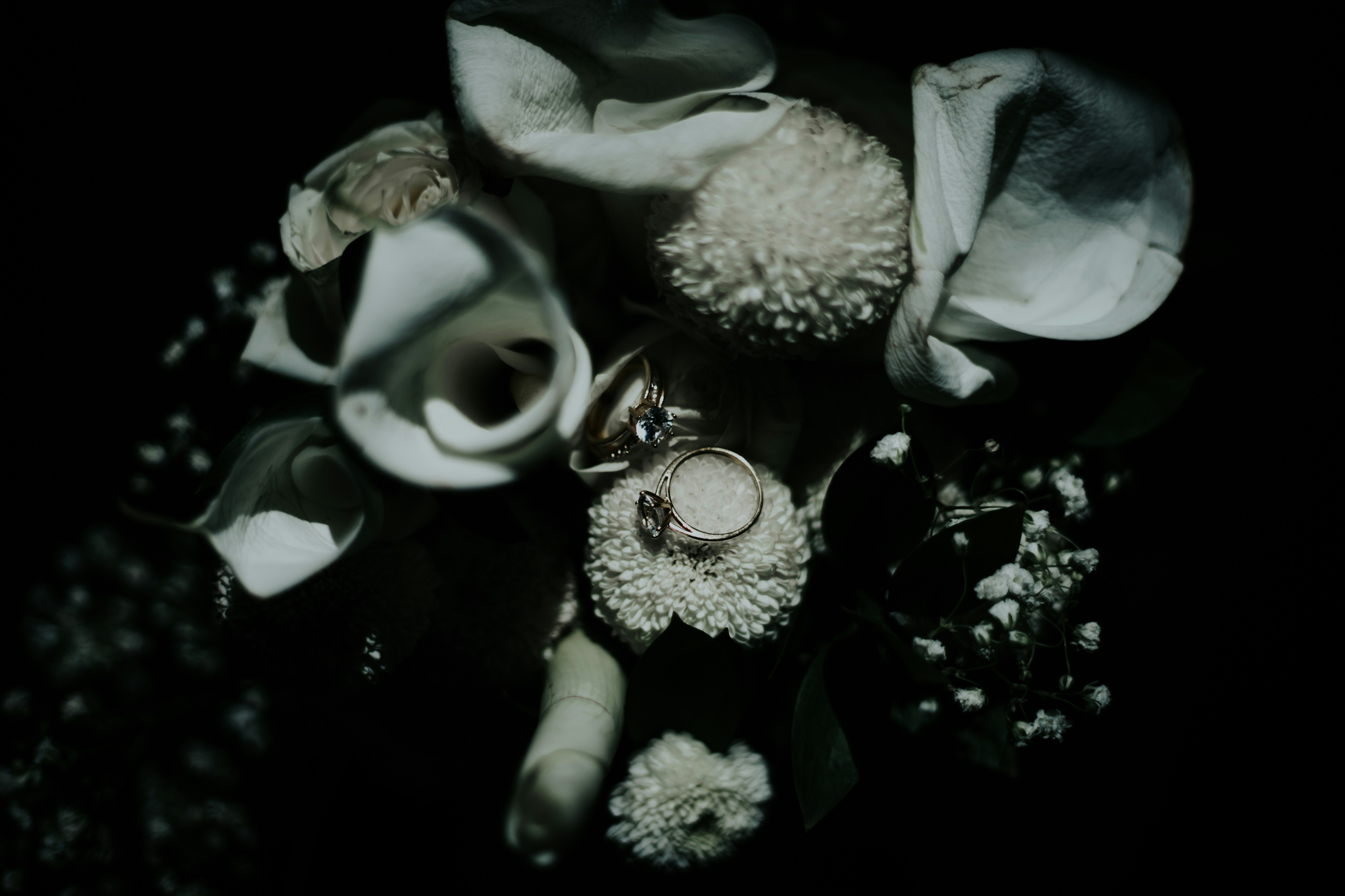 Flowers and wedding ring