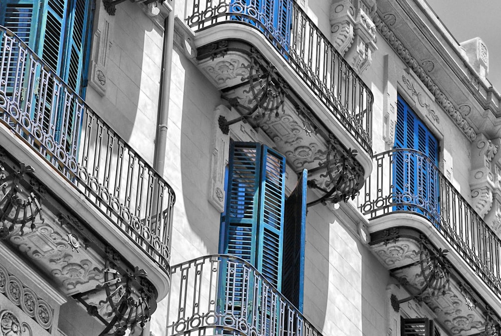 opened blue wooden window