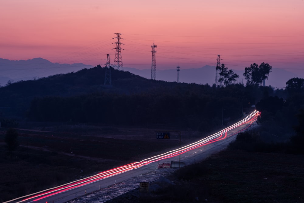 timelapse photo of cars on road